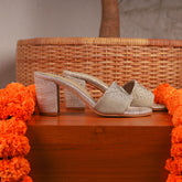 Vivah (gold green satin blocks sliders)
